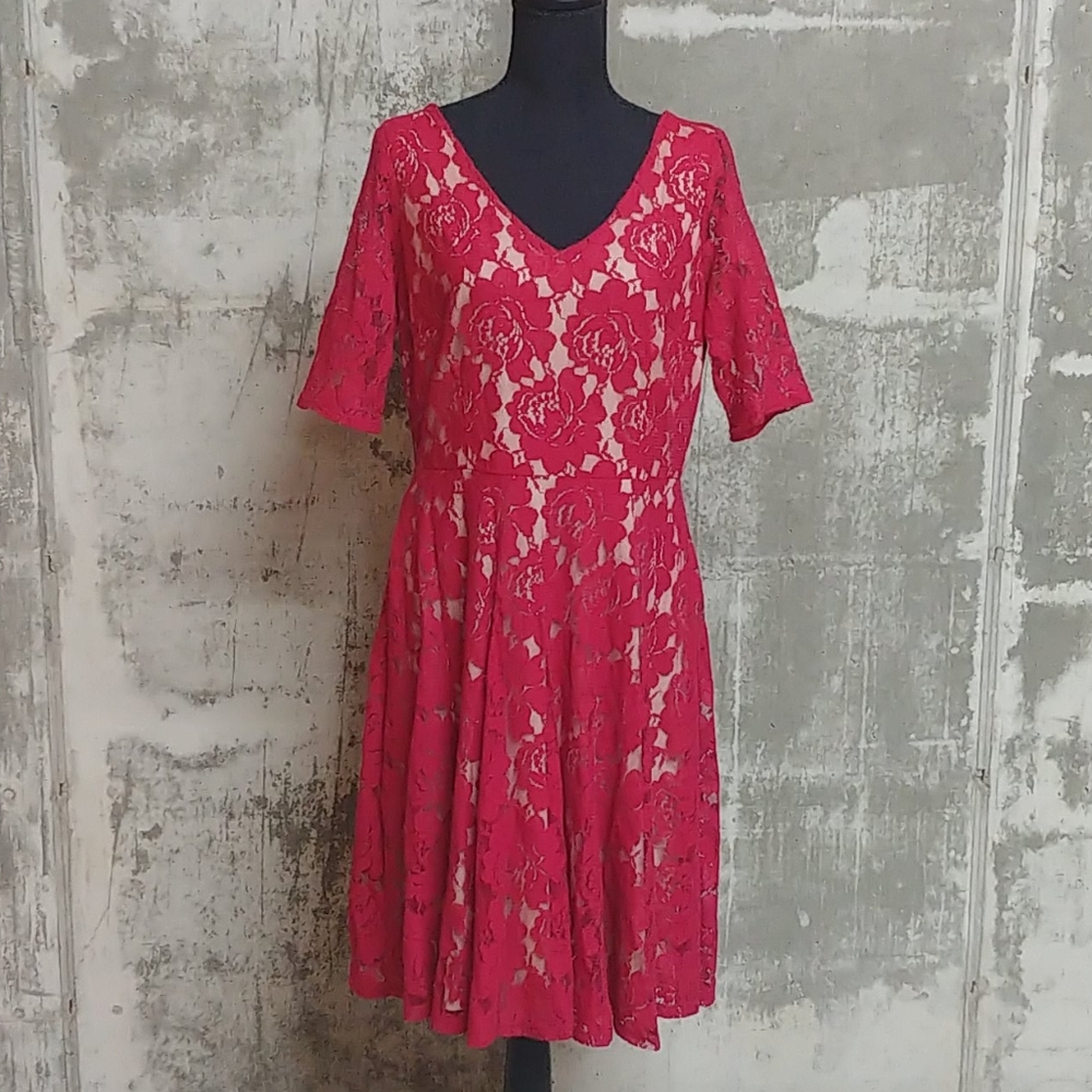 danny and nicole red lace dress Danny and Nicole Red Dress size 6 Brand New!